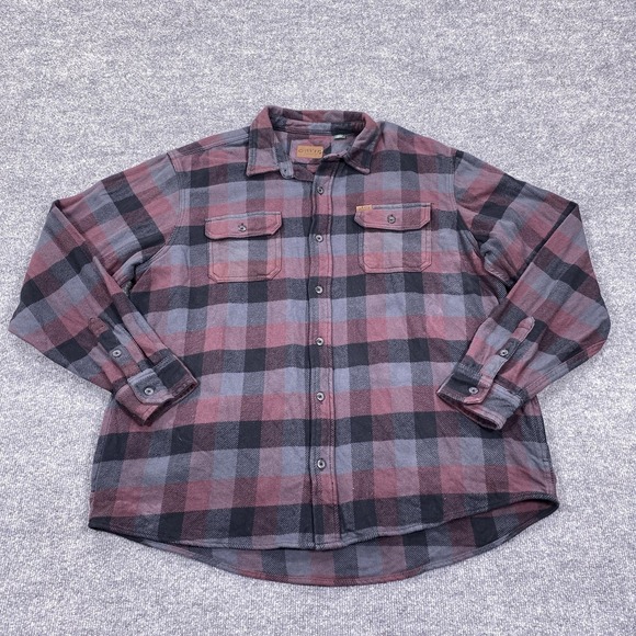 Orvis Other - Orvis Flannel Shirt Jacket Mens 2XL Red Gray Plaid Quilted Shacket Pockets